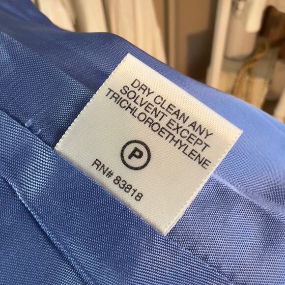 Austin Reed Petites women's size 4 blue blazer jacket, butterflies, #1834 - Picture 9 of 10